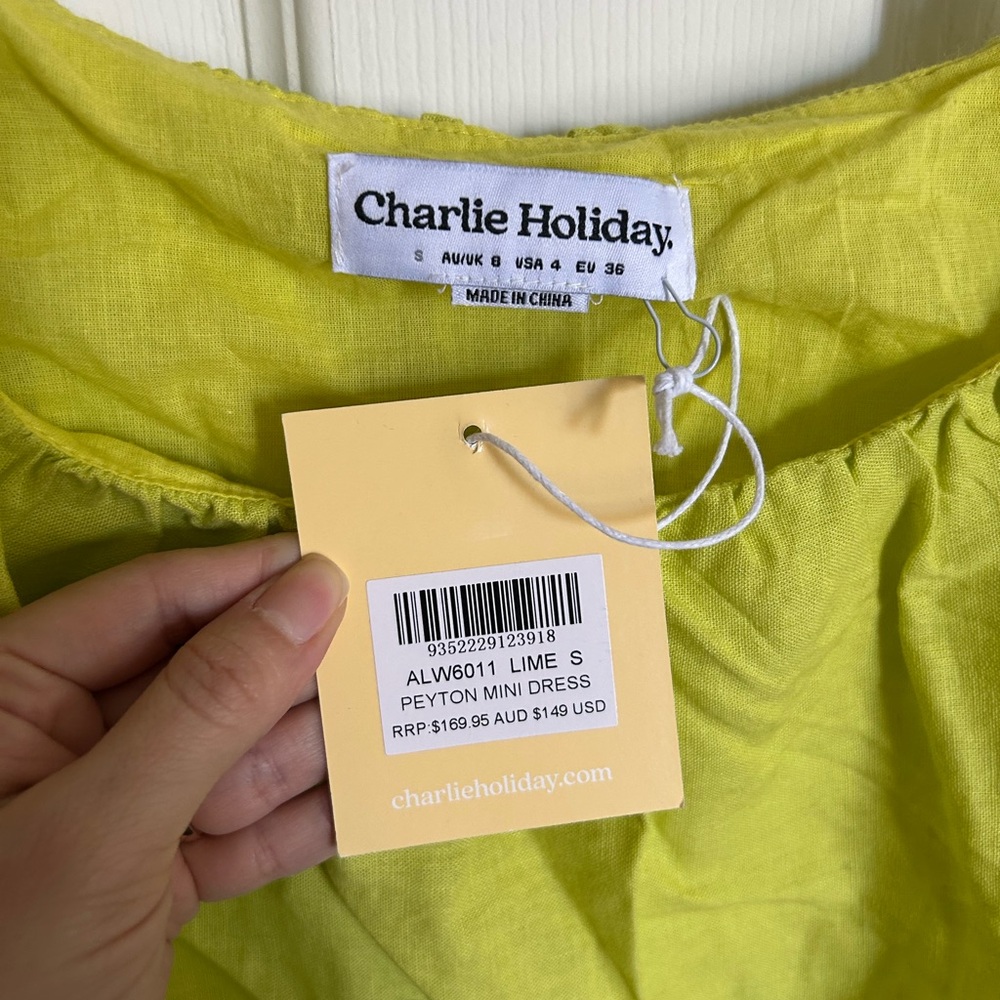 Anthropologie “Charlie Holiday” Vibrant Lime Dress
